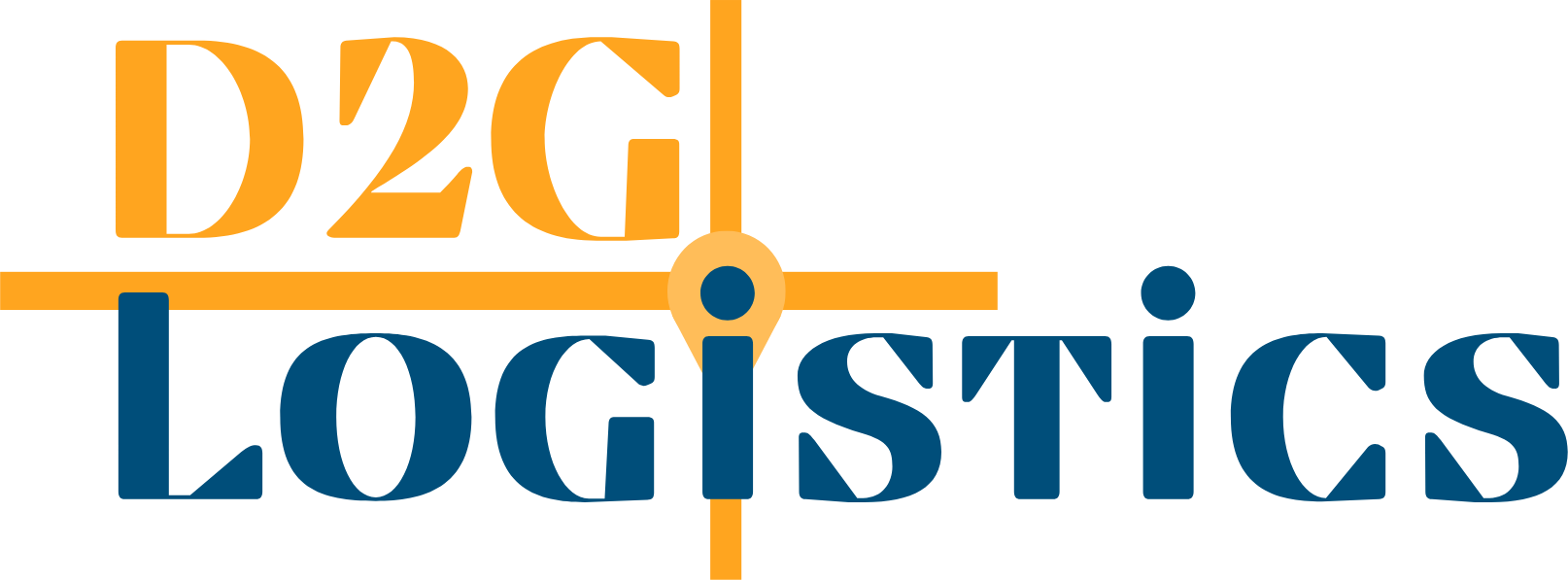 D2G Logistics logo with navigation symbol.